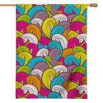 Colorful Surfing Wave Pattern Print House Flag
