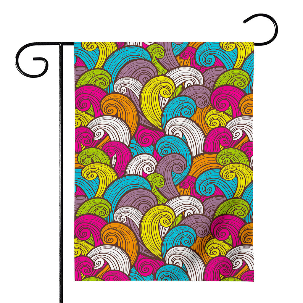 Colorful Surfing Wave Pattern Print House Flag