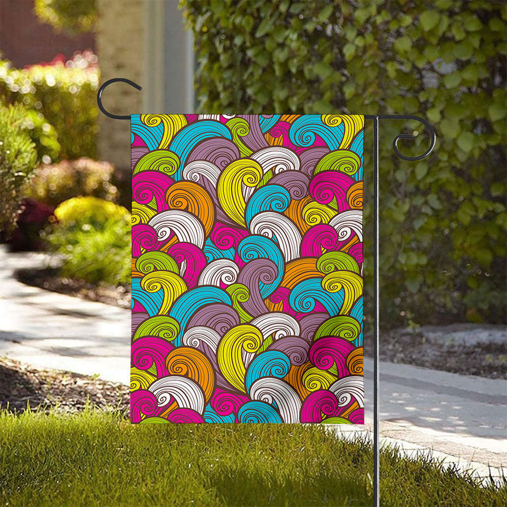Colorful Surfing Wave Pattern Print House Flag