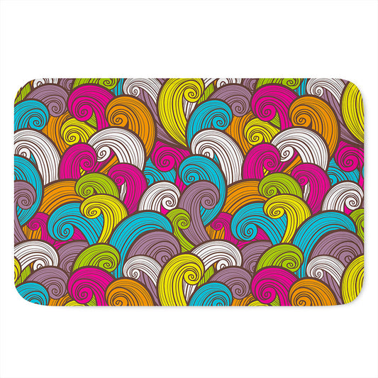 Colorful Surfing Wave Pattern Print Indoor Door Mat