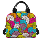Colorful Surfing Wave Pattern Print Insulated Lunch Bag