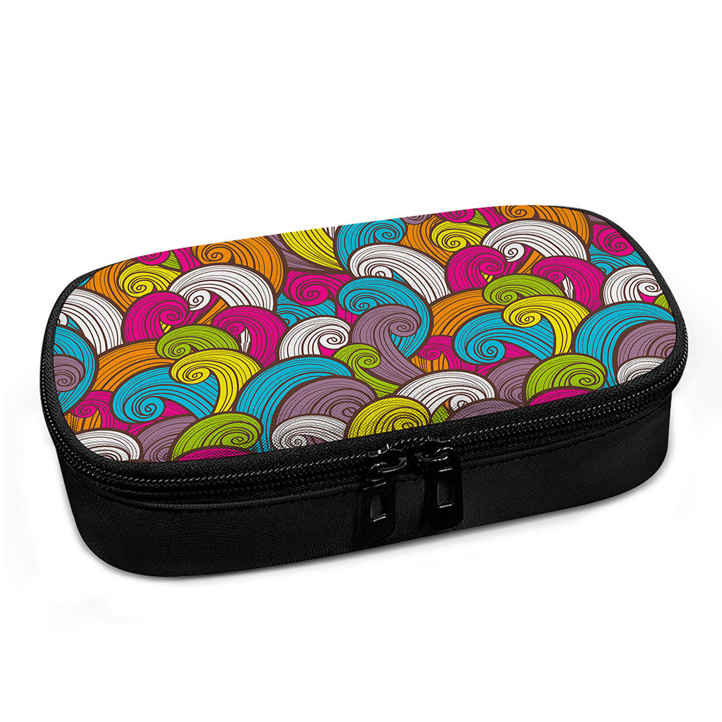 Colorful Surfing Wave Pattern Print Insulin Cooler Travel Case
