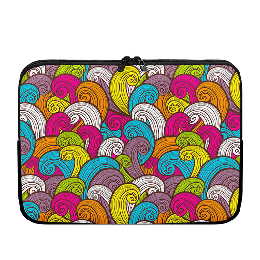 Colorful Surfing Wave Pattern Print Laptop Sleeve