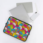 Colorful Surfing Wave Pattern Print Laptop Sleeve