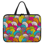 Colorful Surfing Wave Pattern Print Laptop Sleeve With Handle