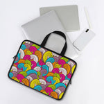 Colorful Surfing Wave Pattern Print Laptop Sleeve With Handle