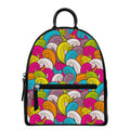 Colorful Surfing Wave Pattern Print Leather Backpack