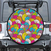 Colorful Surfing Wave Pattern Print Leather Spare Tire Cover