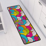 Colorful Surfing Wave Pattern Print Long Kitchen Mat