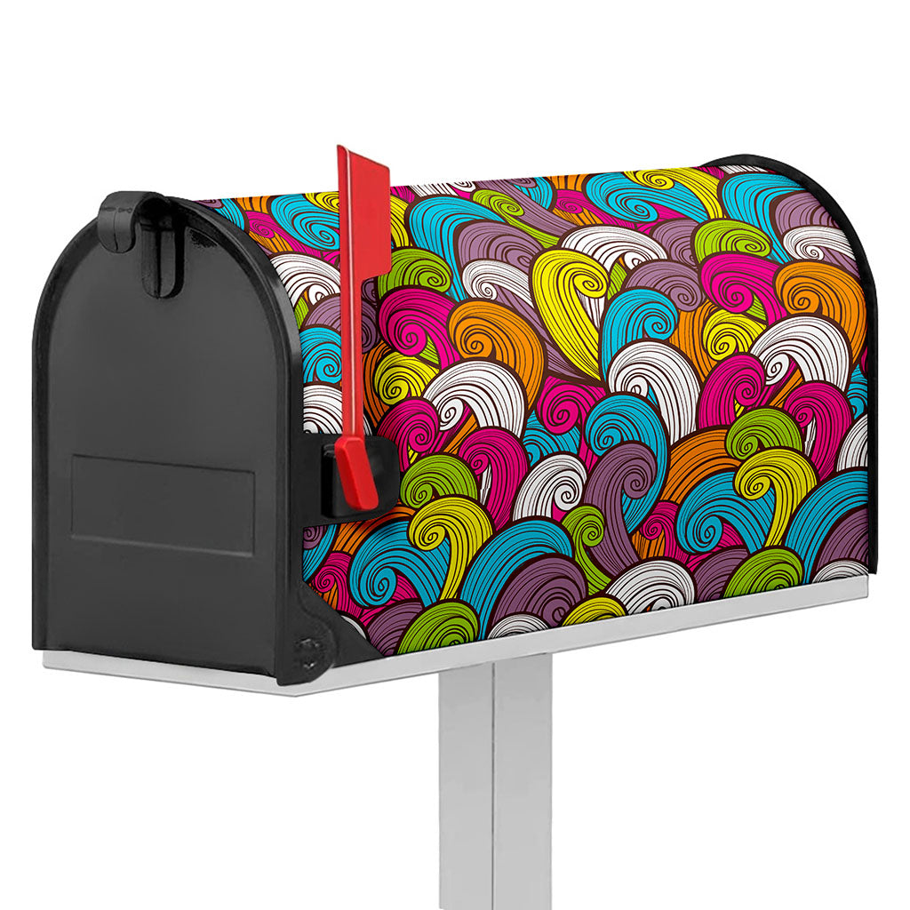 Colorful Surfing Wave Pattern Print Mailbox Cover