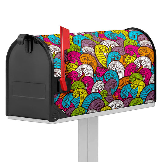 Colorful Surfing Wave Pattern Print Mailbox Cover