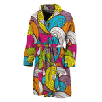 Colorful Surfing Wave Pattern Print Men's Bathrobe