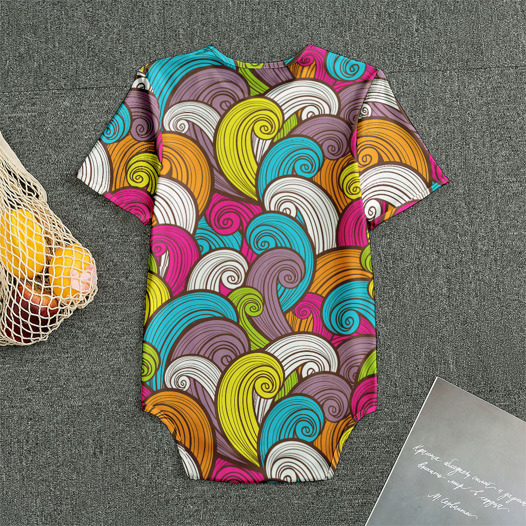 Colorful Surfing Wave Pattern Print Men's Bodysuit