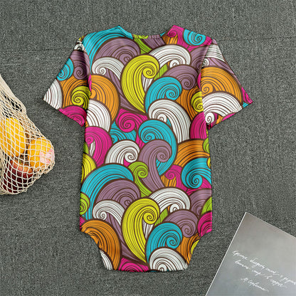 Colorful Surfing Wave Pattern Print Men's Bodysuit