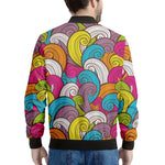 Colorful Surfing Wave Pattern Print Men's Bomber Jacket