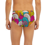 Colorful Surfing Wave Pattern Print Men's Briefs