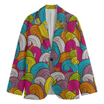 Colorful Surfing Wave Pattern Print Men's Cotton Blazer