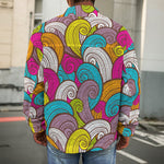 Colorful Surfing Wave Pattern Print Men's Shirt Jacket