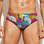 Colorful Surfing Wave Pattern Print Men's Swim Briefs