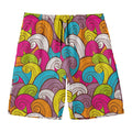 Colorful Surfing Wave Pattern Print Men's Swim Trunks