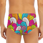Colorful Surfing Wave Pattern Print Men's Triangle Swim Briefs