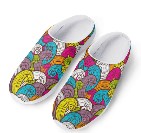 Colorful Surfing Wave Pattern Print Mesh Casual Shoes