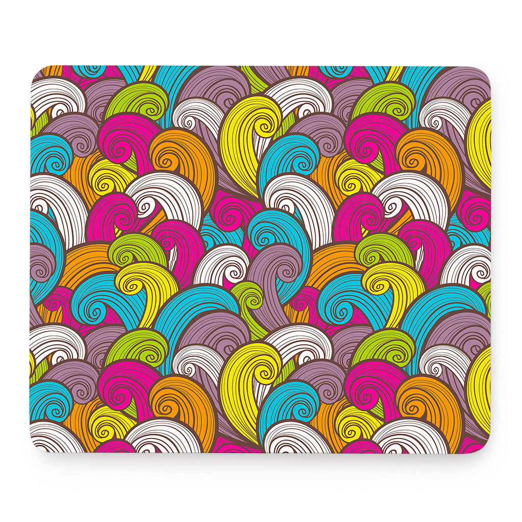 Colorful Surfing Wave Pattern Print Mouse Pad