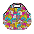 Colorful Surfing Wave Pattern Print Neoprene Lunch Bag