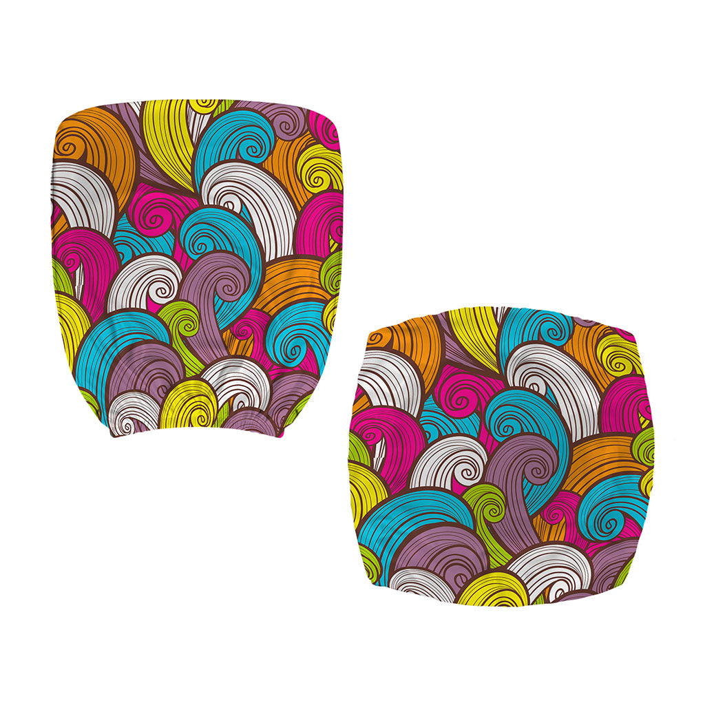 Colorful Surfing Wave Pattern Print Office Chair Cover