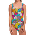 Colorful Surfing Wave Pattern Print One Piece Swimsuit