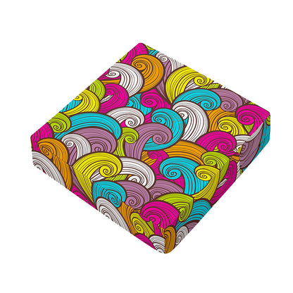 Colorful Surfing Wave Pattern Print Outdoor Seat Cushion Cover