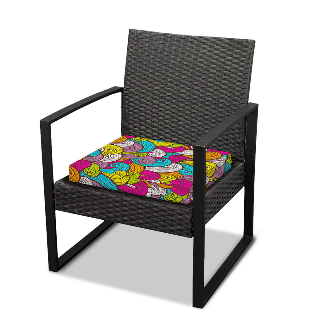 Colorful Surfing Wave Pattern Print Outdoor Seat Cushion Cover