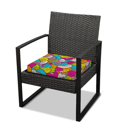 Colorful Surfing Wave Pattern Print Outdoor Seat Cushion Cover