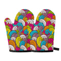 Colorful Surfing Wave Pattern Print Oven Mitts