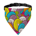 Colorful Surfing Wave Pattern Print Over The Collar Dog Bandana