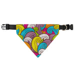 Colorful Surfing Wave Pattern Print Over The Collar Dog Bandana