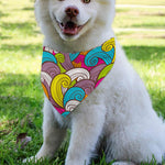 Colorful Surfing Wave Pattern Print Over The Collar Dog Bandana