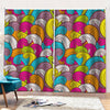 Colorful Surfing Wave Pattern Print Pencil Pleat Curtains