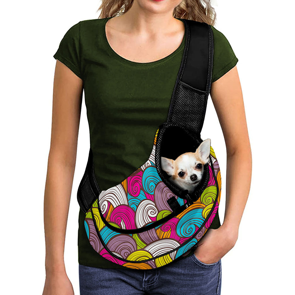 Colorful Surfing Wave Pattern Print Pet Sling Carrier