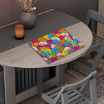 Colorful Surfing Wave Pattern Print Placemat