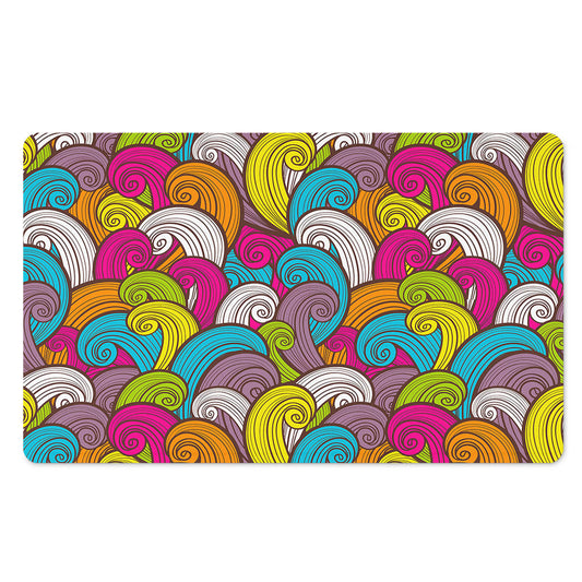 Colorful Surfing Wave Pattern Print Polyester Doormat