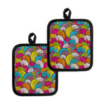 Colorful Surfing Wave Pattern Print Pot Holders