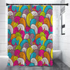 Colorful Surfing Wave Pattern Print Premium Shower Curtain