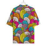 Colorful Surfing Wave Pattern Print Rayon Hawaiian Shirt