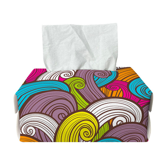 Colorful Surfing Wave Pattern Print Rectangle Tissue Box Cover