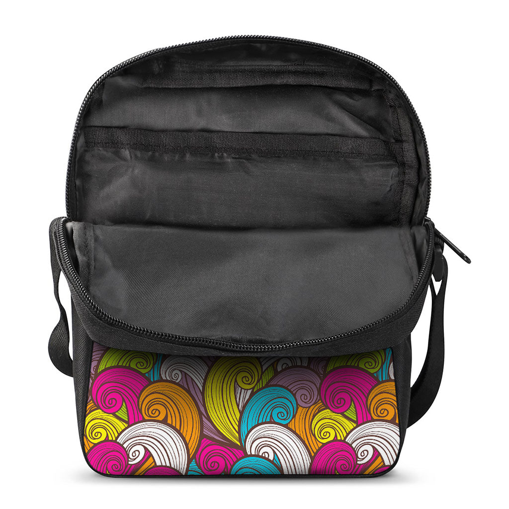 Colorful Surfing Wave Pattern Print Rectangular Crossbody Bag