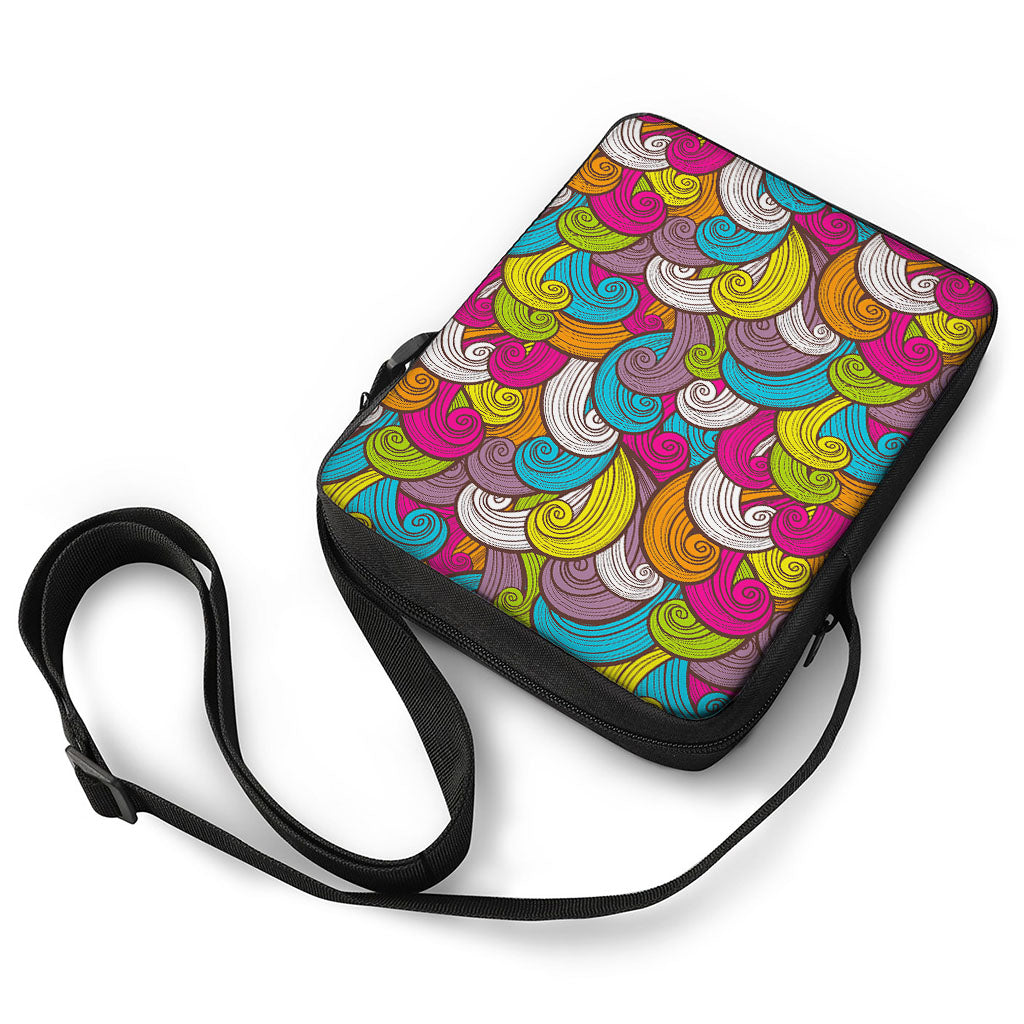 Colorful Surfing Wave Pattern Print Rectangular Crossbody Bag