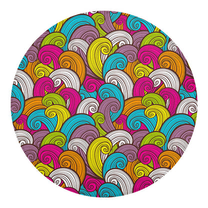 Colorful Surfing Wave Pattern Print Round Blanket