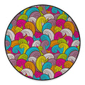 Colorful Surfing Wave Pattern Print Round Floor Mat