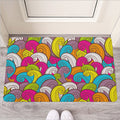 Colorful Surfing Wave Pattern Print Rubber Doormat